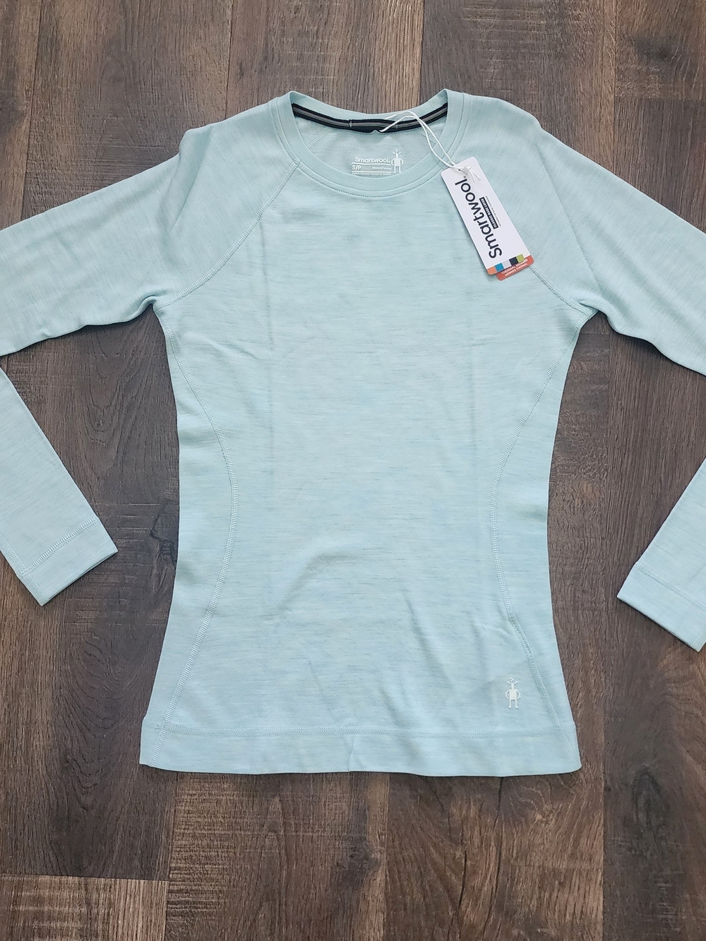 Smartwool Women’s Long Sleeve Crew Shirt - Bleached Aqua Heather
